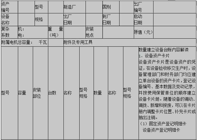 设备资产的编号及台帐管理